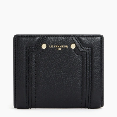 Le Tanneur Ella Small Grained Leather Wallet In Black