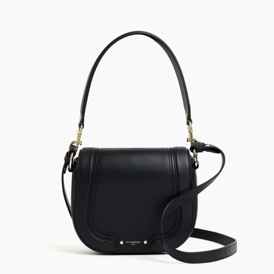 Le Tanneur Ella Medium Crossbody Bag In Grained Leather In Black