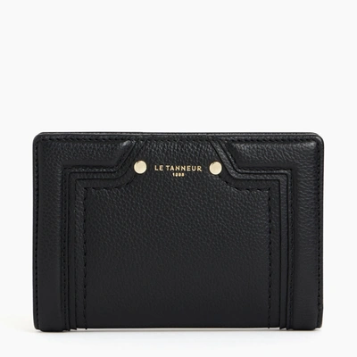 Le Tanneur Ella Medium Grained Leather Wallet In Black