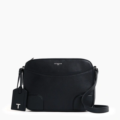 Le Tanneur Romy Medium Smooth Grained Leather Shoulder Bag In Black