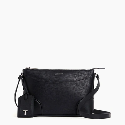 Le Tanneur Romy Small Smooth Grained Shoulder Bag In Black
