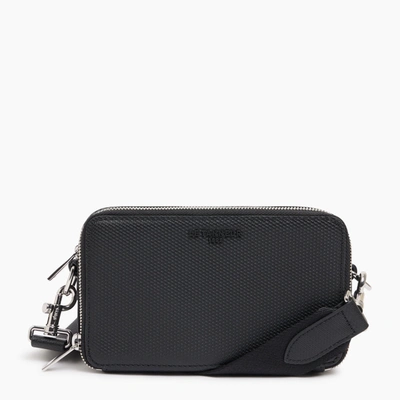 Le Tanneur Emile Small 2-compartment Shoulder Bag In Signature T Leather In Black