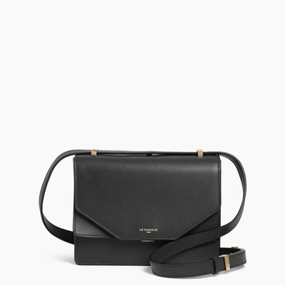 Le Tanneur Naya Mini Cork Effect Leather Shoulder Bag In Black