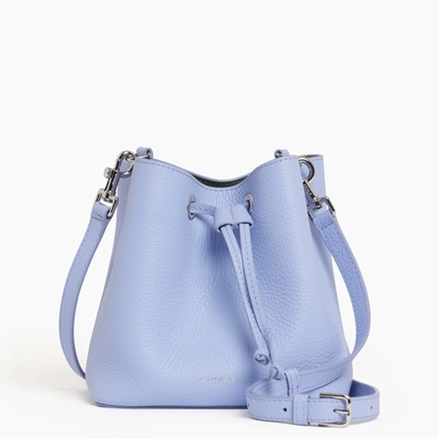 Le Tanneur Louise Min Bucket Bag In Pebbled Leather In Blue