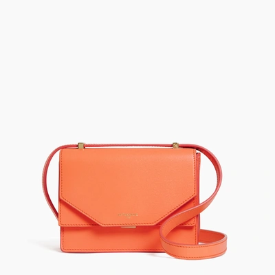 Le Tanneur Naya Mini Cork Effect Leather Shoulder Bag In Orange