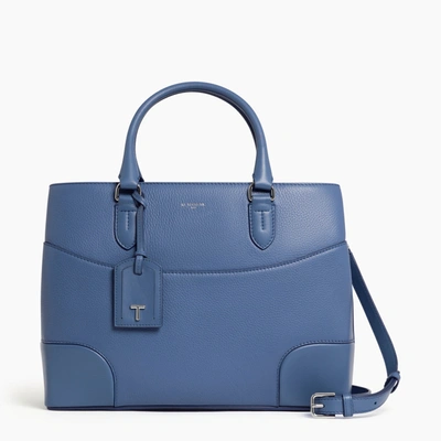 Le Tanneur Romy Large Smooth Grained Leather Handbag In Blue