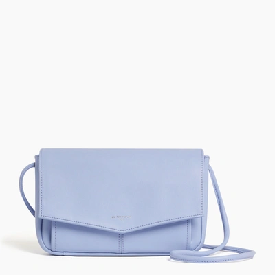 Le Tanneur Charlotte Clutch With Removable Crossbody Strap In Smooth Leather In Blue