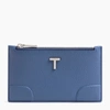 LE TANNEUR ROMY ZIPPED CARD CASE IN PEBBLED LEATHER