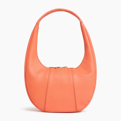 Le Tanneur Juliette Medium Grained Leather Hobo Bag In Orange