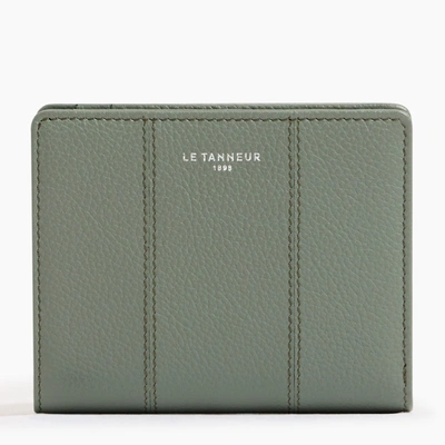 Le Tanneur Juliette Small Grained Leather Purse In Green