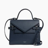 LE TANNEUR EMILIE MEDIUM DOUBLE FLAP HANDBAG MODEL IN GRAINED LEATHER