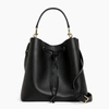 Le Tanneur Louise Large Grained Leather Bucket Bag In Black
