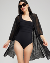 Chico's Shirt Dress Swim Coverup In Black Size Small |  In Black