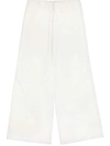 Mm6 Maison Margiela Wide-leg Twill Trousers - Women's - Polyester/spandex/elastane In White