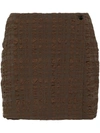 Nanushka Fede Check Seersucker Mini Skort In Brown