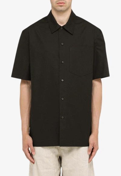 Jil Sander Buttoned Short-sleeved Shirt In Black