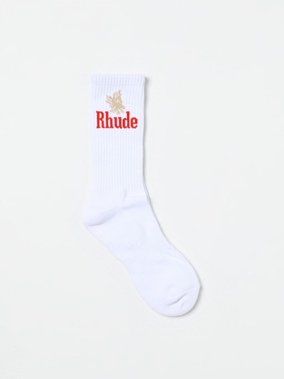 Rhude 袜子  男士 颜色 白色 In White