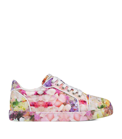 Christian Louboutin Vieira Orlato Silk Floral Low-top Sneakers In Red