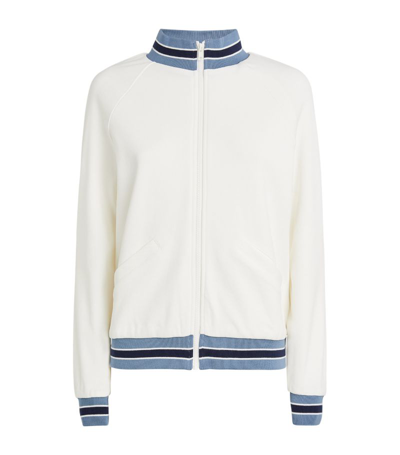 The Upside Logo-embroidered Striped Jacket In White