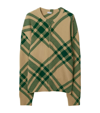 BURBERRY WOOL-BLEND OVERSIZED CHECK CARDIGAN