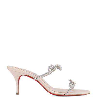 Christian Louboutin Just Queen Calf-leather Mules 70 In Silver