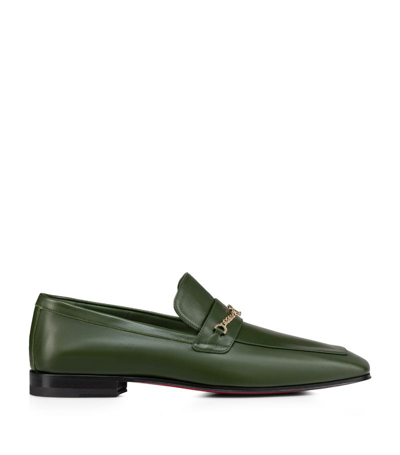 Christian Louboutin Calf Leather Loafers In Green