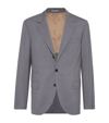 Brunello Cucinelli Men's Virgin Wool And Silk Lightweight Hopsack Blazer In Grey