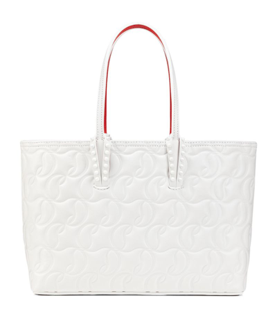Christian Louboutin Cabata Embossed Leather Tote Bag In White