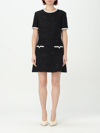 Valentino Lurex-detail Tweed Minidress In Black