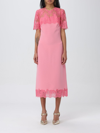 Ermanno Scervino Midi Dress In Soft Cady In Pink