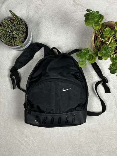Pre-owned Nike X Vintage 90's Nike Vintage Basic Logo Streetwear Y2k School Small Bag In Black