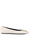 ROGER VIVIER TROMPETTE LEATHER BALLET FLATS