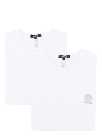 Versace Logo Organic Cotton T-shirt In White