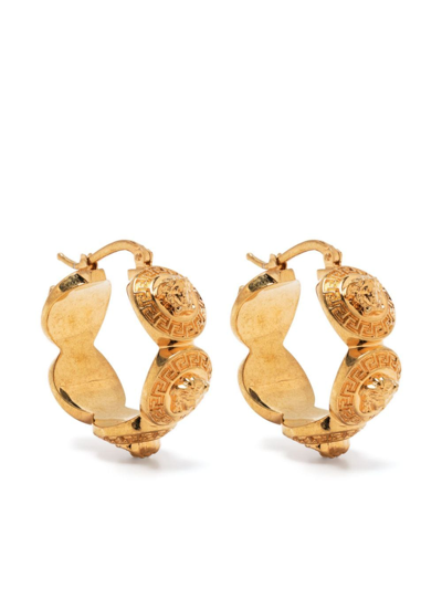 Versace La Medusa Hoop Earrings In Gold
