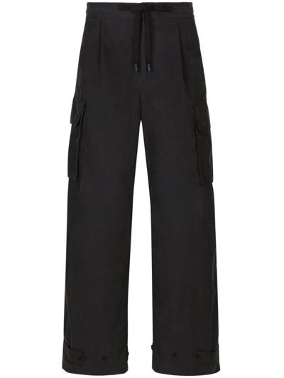 Dolce & Gabbana Cotton Cargo Trousers In Blue