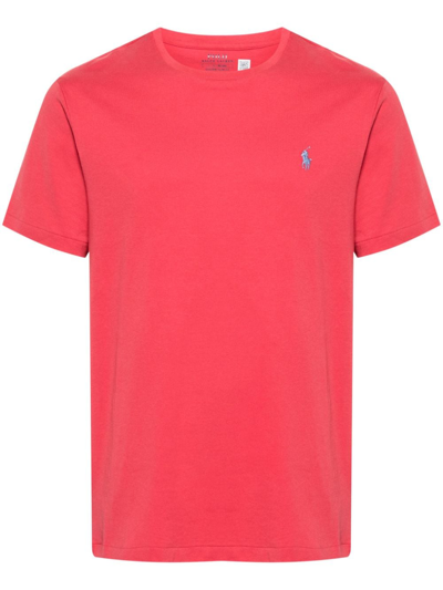 Polo Ralph Lauren Logo-embroidered Cotton-jersey T-shirt In Red