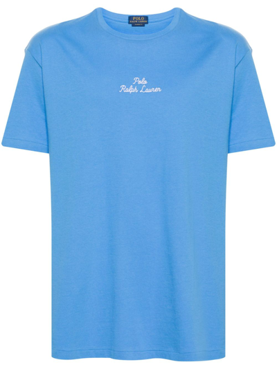 Polo Ralph Lauren Logo-embroidered Cotton T-shirt In Blue