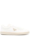 Prada Downtown Leather Sneakers In Neutrals
