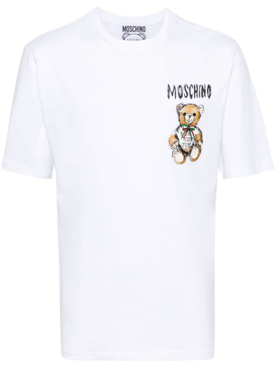 Moschino Logo-print Cotton T-shirt In White