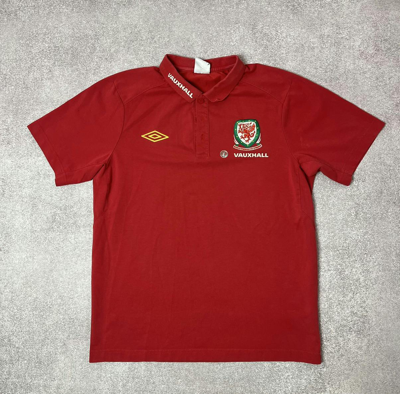 Pre-owned Soccer Jersey X Umbro Wales 2010 2011 Home Football Shirt Soccer Jersey Umbro Size In Red