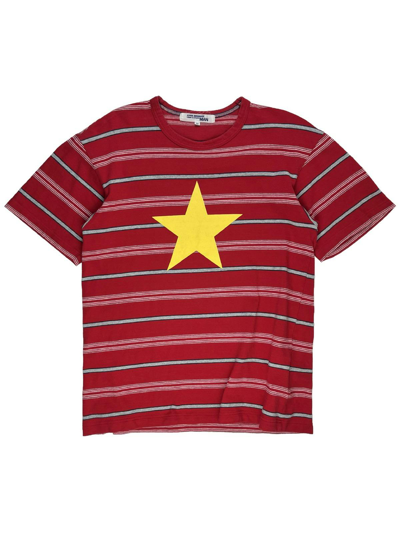 Pre-owned Comme Des Garcons X Junya Watanabe Ss03 Junya Watanabe Star Print Striped Tshirt In Red