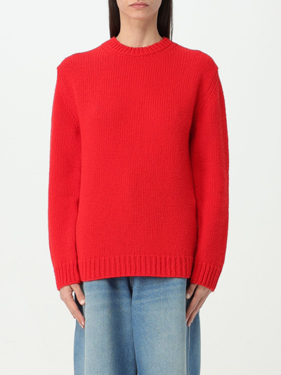 Gucci Logo Intarsia Knitted Sweater In Red