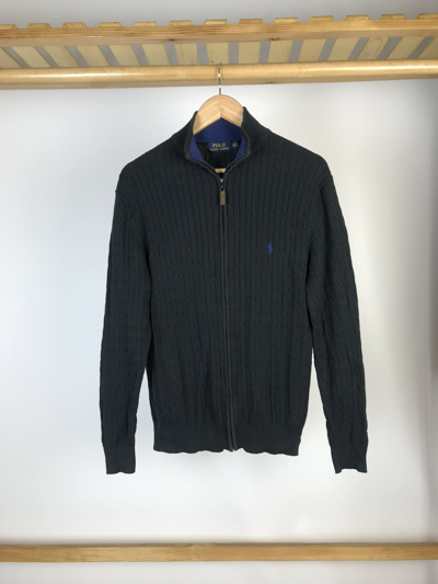Pre-owned Polo Ralph Lauren T Zip Sweater Dark Grey