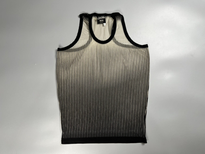 Pre-owned Jean Paul Gaultier Archive  Stripe Mesh Top In Black