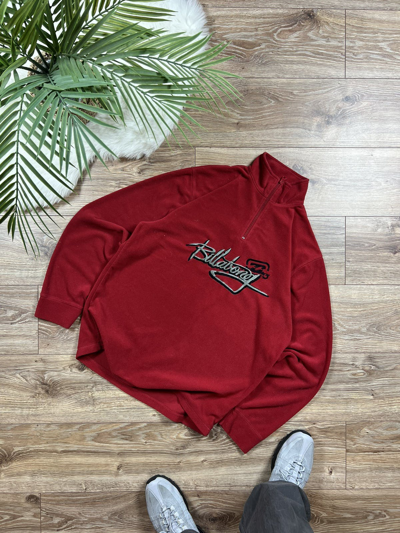 Pre-owned Billabong X Vintage 90's Billabong Vintage Spellout 1/4 Zip Fleece Sweatshirt In Red