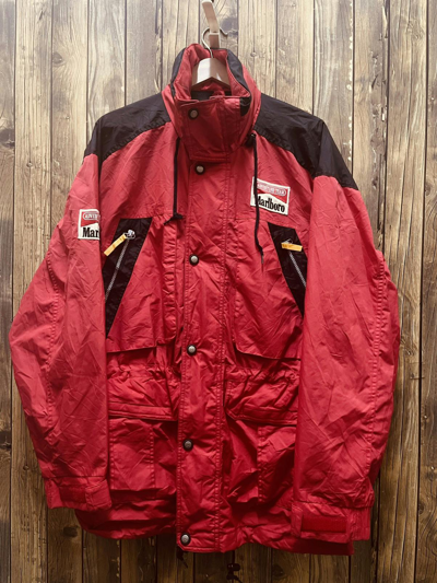 Pre-owned Hype X Vintage Marlboro Adventure Team Cigarettes Hooded Jacket In Red