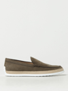Tod's Mocassins In Nubuck With Logo In Mud
