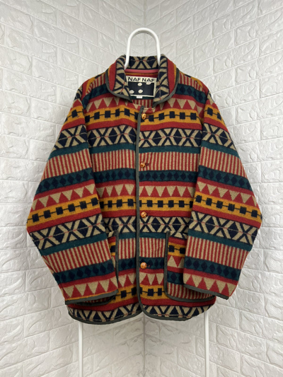 Pre-owned Varsity Jacket X Vintage Naf-naf Multicolor Wool Jacket