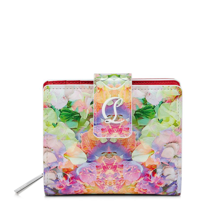 Christian Louboutin Loubi54 Leather Floral Wallet In Multi