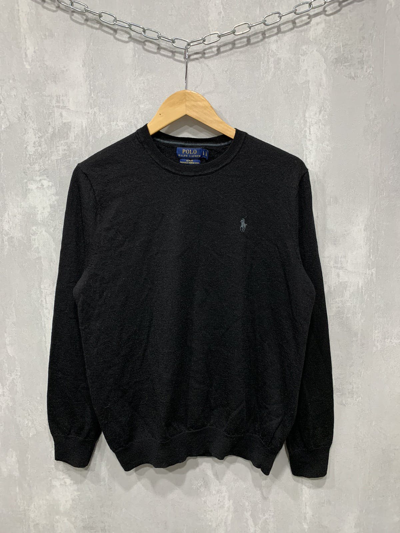 Pre-owned Polo Ralph Lauren Vintage T Sweater Wool Knit Baggy Y2k 90's In Black